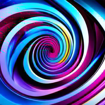 a colorful spiral with a black background. AI-Generated photo
