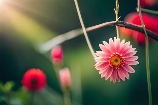 pink flower in the sun. AI-Generated photo