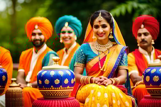 indian wedding in the city. AI-Generated photo