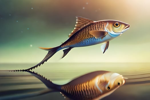 a fish is reflected in the water. AI-Generated photo