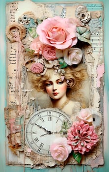 Old vintage Victorian style scrapbooking card photo