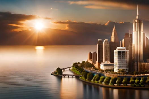 photo wallpaper the city, sunset, the city, the city, the city, the city,. AI-Generated