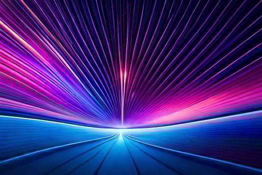 a purple and blue light trail in the dark. AI-Generated photo