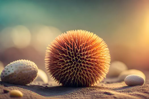 photo wallpaper the beach, sand, sea, shells, beach, the beach, the beach wallpaper. AI-Generated