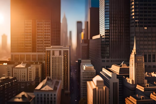 photo wallpaper the city, buildings, the sun, the city, the city, the city,. AI-Generated