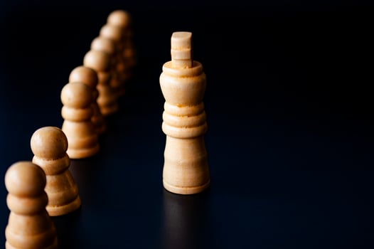 King of chess moving forward for battle photo