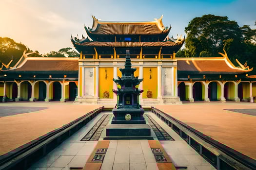 the golden temple in the morning light. AI-Generated photo