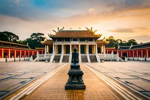 the golden temple in hanoi, vietnam. AI-Generated photo