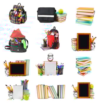 Big set of School tools. photo