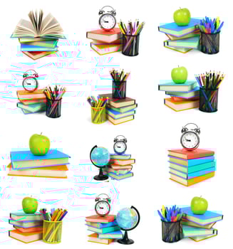 Big set of School tools. photo