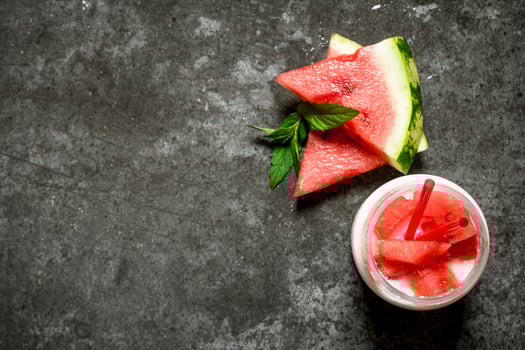 Watermelon smoothie with mint. photo