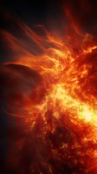 A close-up view of a solar flare during a magnetic storm photo