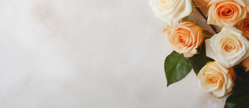 Ai Generated Roses on Fabric with Copy Space photo