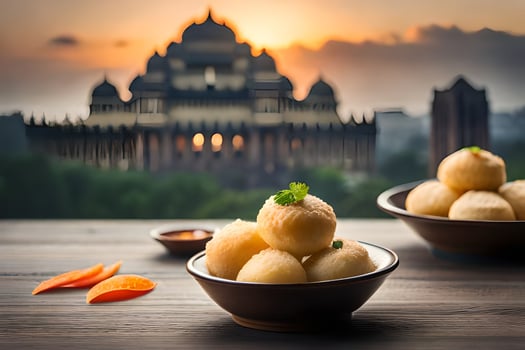 indian food in the city. AI-Generated photo