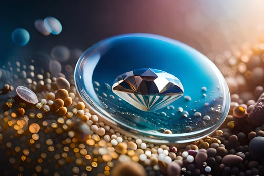 a diamond is shown in a glass bubble. AI-Generated photo
