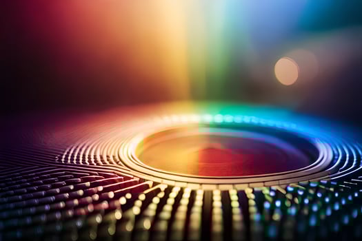 a colorful ring on a black background. AI-Generated photo