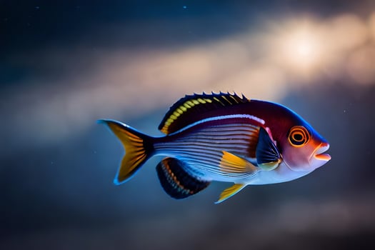 photo wallpaper the sky, fish, the ocean, the sea, the sky, the sun,. AI-Generated