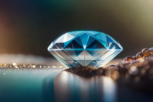 a diamond is shown on a table with water. AI-Generated photo