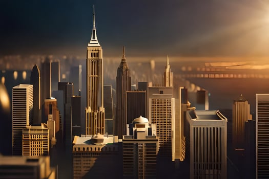 photo wallpaper the city, the sun, the empire state building, the empire state building, the. AI-Generated