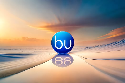 the logo of the bb logo is shown on a snowy field. AI-Generated photo