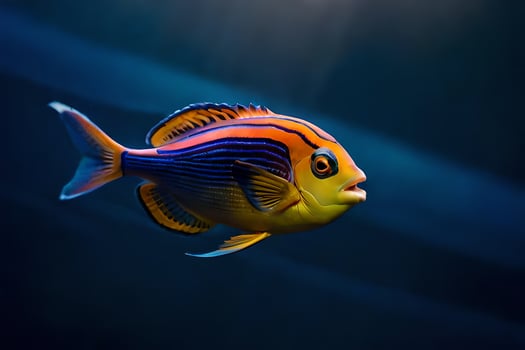 a colorful fish swimming in an aquarium. AI-Generated photo
