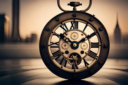 a clock with roman numerals on the face. AI-Generated photo
