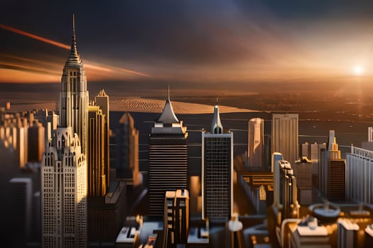 photo wallpaper the city, the sun, the city, the sun, the city, the sun. AI-Generated