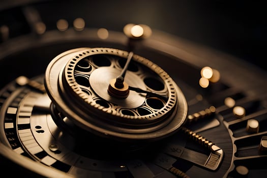 close up of a clock face. AI-Generated photo