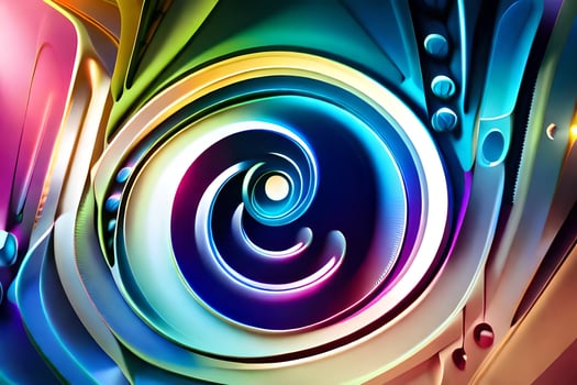 colorful abstract art with a spiral design. AI-Generated photo