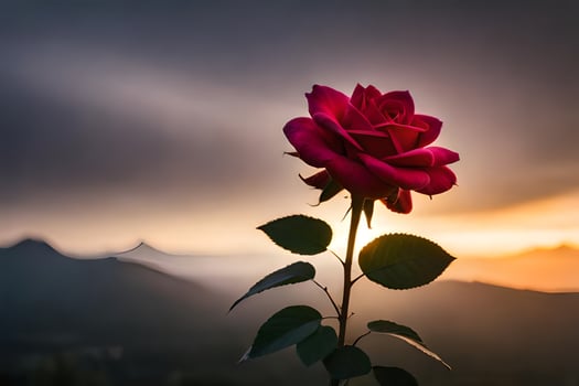 photo wallpaper the sky, mountains, sunset, rose, person, person, person, person,. AI-Generated