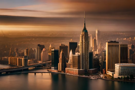 the city skyline in new york is seen in this photo. AI-Generated photo