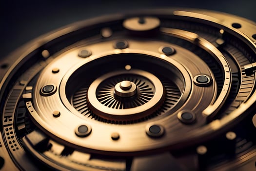 close up of a gold watch with a black background. AI-Generated photo