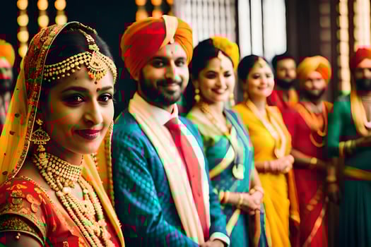 indian wedding in the city. AI-Generated photo