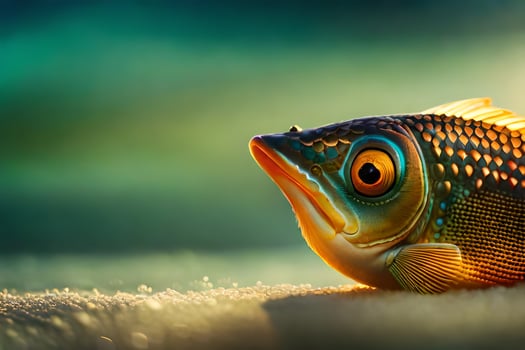 a fish with big eyes and a big mouth. AI-Generated photo