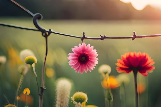 photo wallpaper the sun, flowers, field, field, flowers, field, field, flowers,. AI-Generated