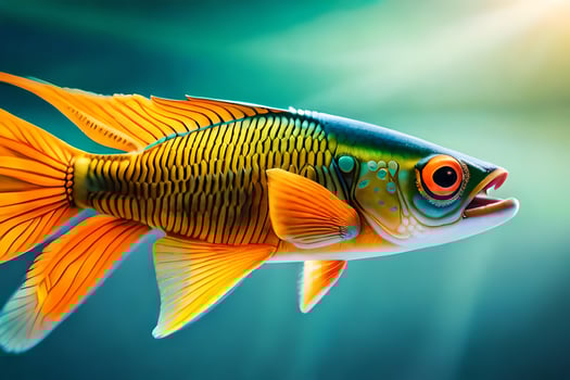 a fish with bright orange and yellow fins. AI-Generated photo