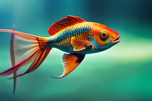 a fish with bright orange and red fins. AI-Generated photo