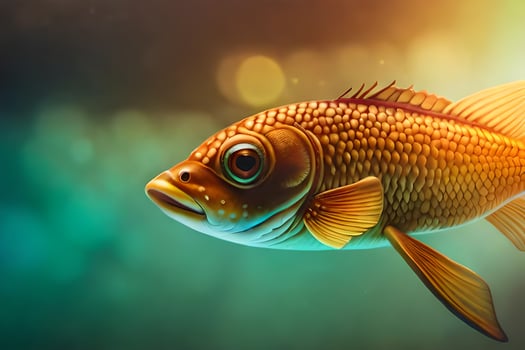 a goldfish swimming in the water. AI-Generated photo