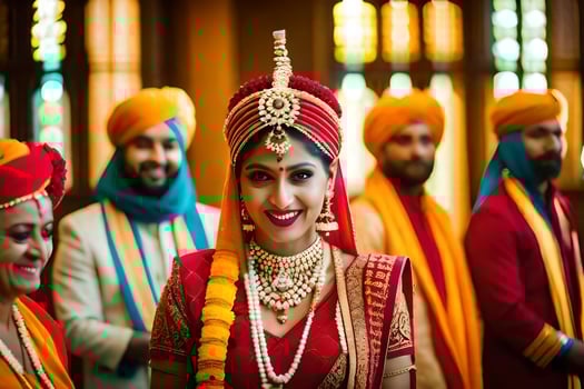 indian wedding in the city. AI-Generated photo