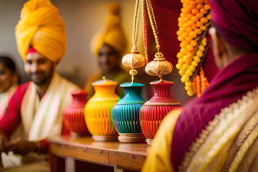 the wedding of person and person at the grand hotel, delhi. AI-Generated photo
