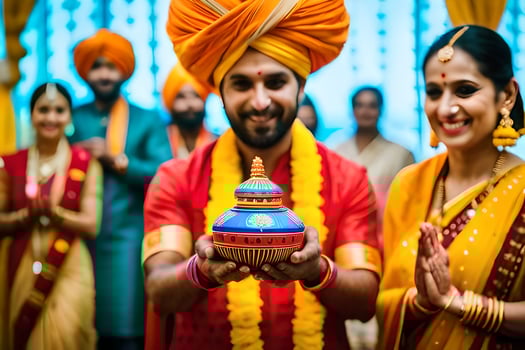 indian wedding ceremony in delhi. AI-Generated photo