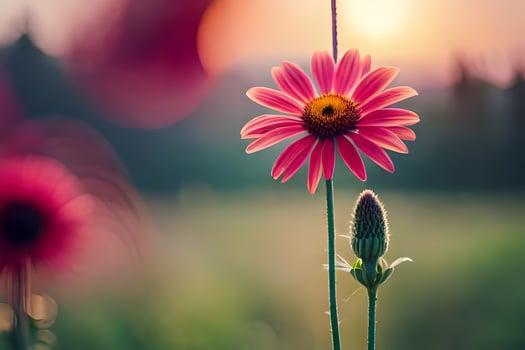 pink flower in the sun. AI-Generated photo