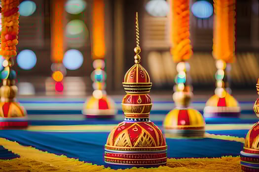indian wedding decorations at a wedding. AI-Generated photo
