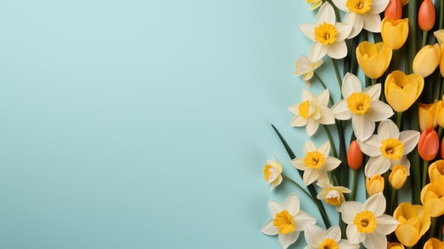 spring flowers with copy space photo