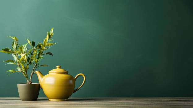 gteen tea with copy space in the style of minimalist backgrounds photo