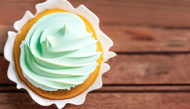 Cupcake for birthday party celebrate. Festive background with cake. Generative AI photo