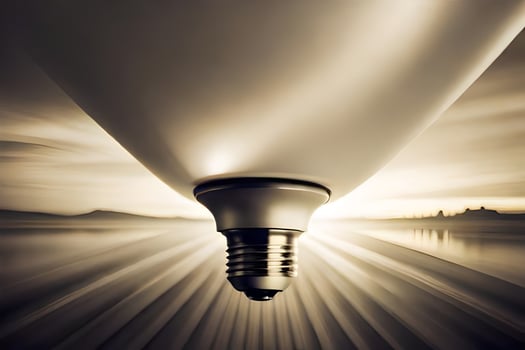 a light bulb is shown in the middle of the image. AI-Generated photo