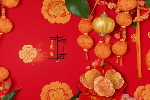 Chinese New Year background. AI Generative Pro Photo