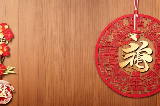 Chinese New Year background. AI Generative Pro Photo