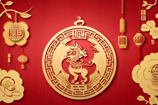 Chinese New Year background. AI Generative Pro Photo